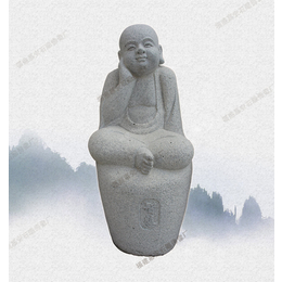 贵州白麻石湖北小沙弥石雕 特色石雕寺庙小和尚 