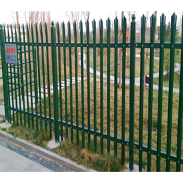 小区蓝白锌钢围墙护栏 学校锌钢护栏网 别墅庭院锌钢隔离护栏