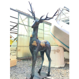 南宁室外仿铜鹿雕塑 青铜动物摆件