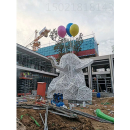 江苏售楼处抽象镂空大象雕塑图 