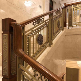 成都合金铝艺雕刻楼梯K金栏杆工艺娴熟安装便捷