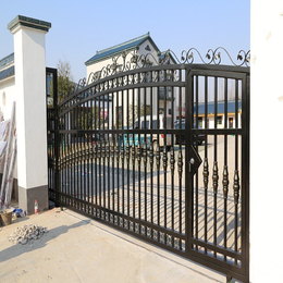 校园锌钢大门-锌钢大门定制-锌钢护栏价格-锌钢围栏安装