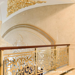 永城新中式铜艺雕刻楼梯扶手 简约时尚的别墅设计