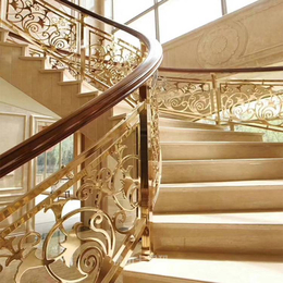 法式铜艺雕刻楼梯扶手新款装修方案