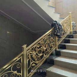 让家很温馨的钛金雕刻铜楼梯扶手