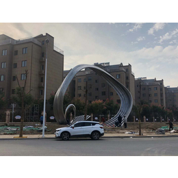 扬州大型不锈钢轨道弧形雕塑 抽象艺术摆件