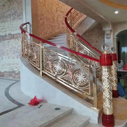 丹东时尚个性的仿铜艺弧形雕花楼梯扶手