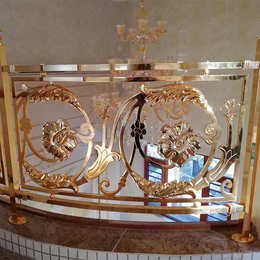 北京装修设计金属铜直型酒店艺术楼梯护栏