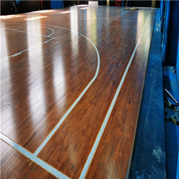 篮球训练馆枫桦木双龙骨结构木地板安装