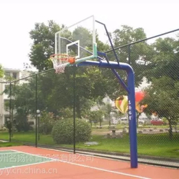 灵山单臂固定式篮球架工艺颜色鲜亮外表美观