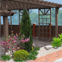 木结构凉亭花架怎样搭配绿植，你知道吗？
