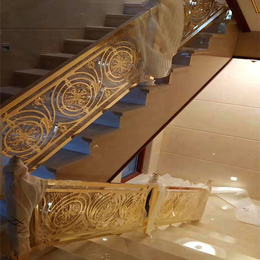 咸阳仿金弧形纯铜艺术镂空楼梯栏杆