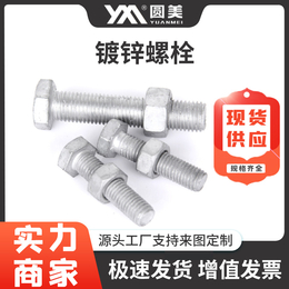 组合螺栓碳钢4.8外六角螺栓螺母平弹垫组合套装镀锌螺丝