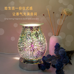 廣州雅惠3D玻璃電香薰燈 立體電鍍高硼硅玻璃罩七彩燈自家工廠
