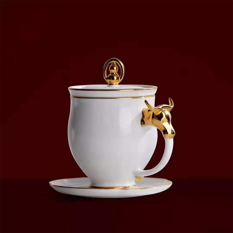 牛茶杯办公过滤水杯玲珑个性茶杯定制