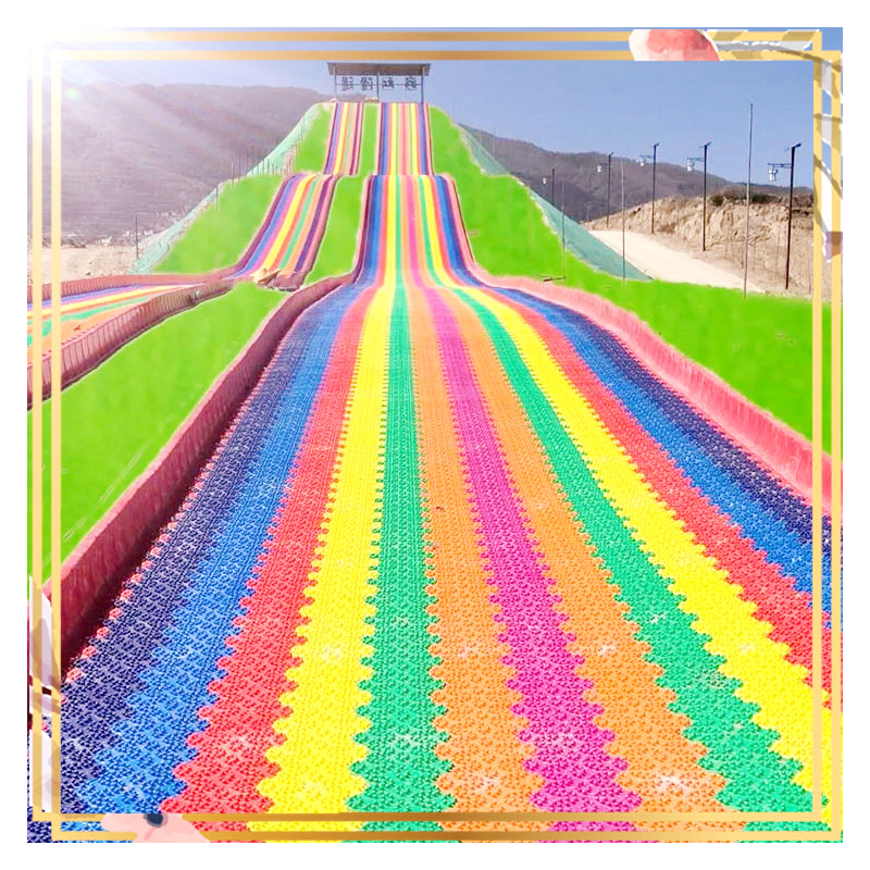 长久使用色彩依旧鲜艳的彩虹滑道 七彩滑梯 网红滑梯
