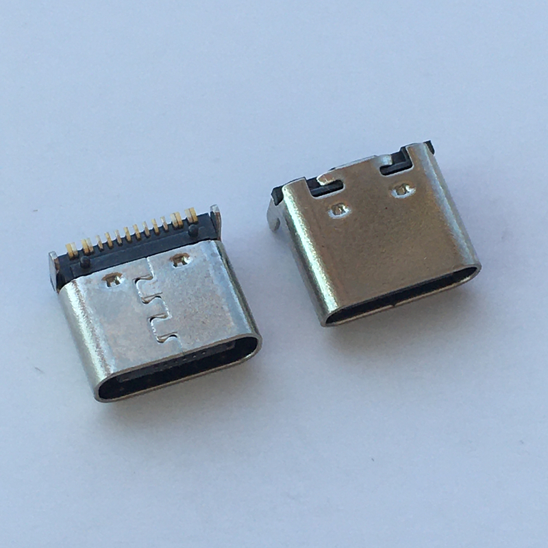 type c母座16p板上型 USB单排贴片 后两脚插板缩略图