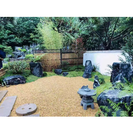 湖北武汉日式庭院枯山水黑山石景观石