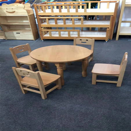 儿童小圆桌椅实木手工桌