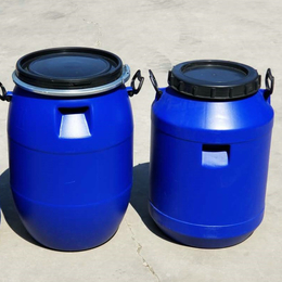 蓝色50升塑料桶 大口圆形50公斤塑料桶