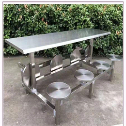 食堂连体不锈钢餐桌椅