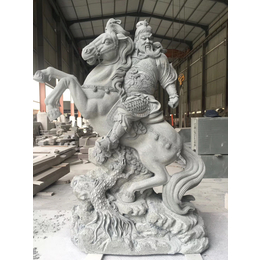 厂家供应生产石雕骑马关公 石材关帝圣君雕像缩略图