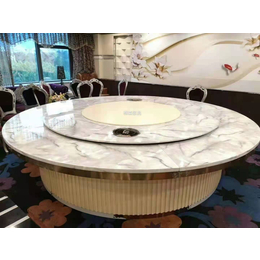 电动餐桌 酒店餐桌 自动转盘实木圆桌 饭店电动餐桌