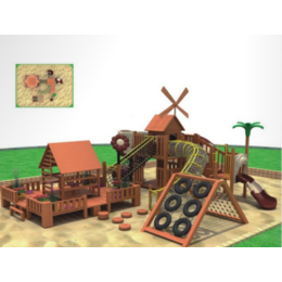 湖南大型儿童玩具园小区木质滑滑梯组合缩略图
