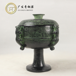 仿古青铜器摆件四虎豆礼器工艺品摆件装饰品汉婚道具文玩古玩