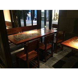  定制餐厅饭店餐桌椅实木复古老式餐椅餐厅实木长板凳