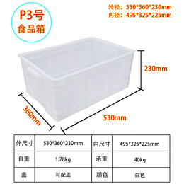 供应格诺P3号带盖食品箱 中号馒头配送塑料箱