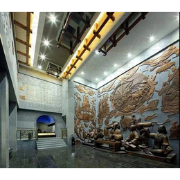 山东室内人物景观立体铜浮雕 墙上浮雕画制作工厂