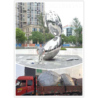 上海小型广场景观雕塑 不锈钢镜面透雕工厂定制