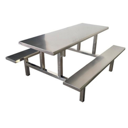 食堂连体餐桌椅可用8人坐 康胜工厂批发不锈钢餐桌架子