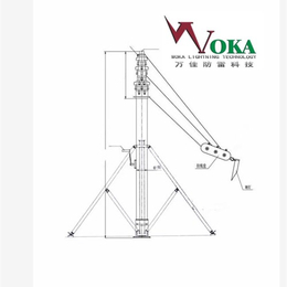定做7米9米10米12米15米18米20米手动升降杆避雷针