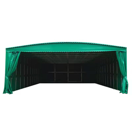 河北沧州定制大型推拉雨棚移动帐篷电动悬空雨棚佰康雨棚