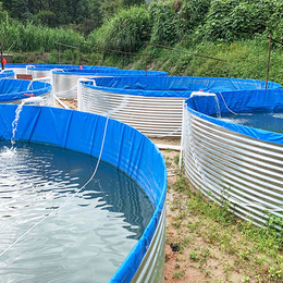 镀锌板帆布鱼池大型户外养殖池蓄水池价格便宜好安装