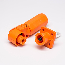 储能连接器12mm橙色弯式IP54插头插座对接款
