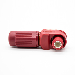 储能连接器120A弯式插头6mm单芯红色塑料IP67接线