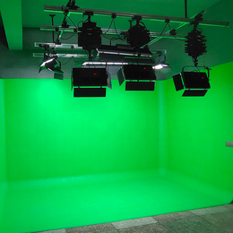 U型免漆模块绿幕拼接蓝绿箱搭建虚拟演播室校园台直播抠像背景