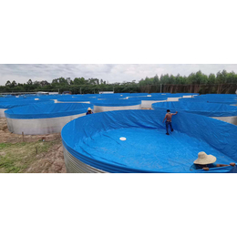 支持定制高密度帆布养鱼池镀锌板圆形支架防水刀刮防水布养殖水池