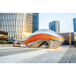 福建广场灯光抽象鱼雕塑 环境艺术摆件