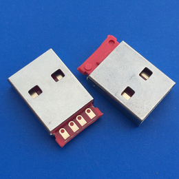 A公 USB2.0 正反插 直边4P红色胶芯 