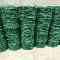 河北镀锌刺绳厂家供应毕节绿皮铁线绿色铁蒺藜
