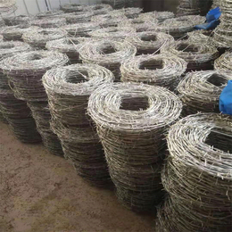 河北镀锌刺绳厂家供应淄博圈地钢丝网道路养护带刺铁丝网
