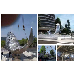 三亚广场不锈钢镜面鲤鱼雕塑 鲤鱼跃龙门摆件定制
