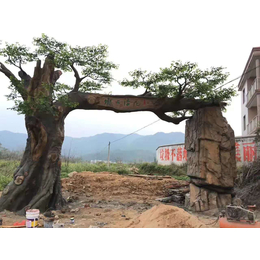 广州风景区仿生大门设计制作 假树大门造景制作