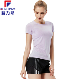 斐力斯F1043女士运动健身短袖T恤瑜伽跑步休闲时尚露背短袖