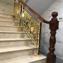 广州彰显酒店气质的铝艺铜艺楼梯扶手护栏