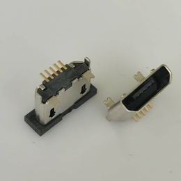 MICRO USB 5P 立式贴片母座5.0直边 四脚 无柱